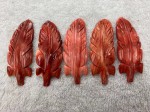 Natural Spiny Oyster Shell Feather Shape (B) Red