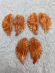 Natural Spiny Oyster Shell Feather Shape (D) Pairs Set Orange