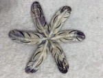 Natural Wampun Quahog Shell Feather Shape (A)