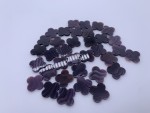 Wampum Quahog Shell Purple Four Leaf Clover Loose Pieces 18mm (10pcs)