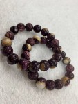 Purple Spiny Oyster Shell Round beads bracelet 12mm